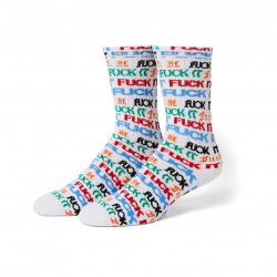 HUF SOCKS FUCK IT FLYER WHITE