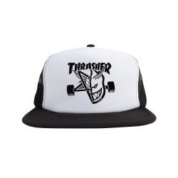 Casquette Thrasher x Spitfire Trucker Trash & Burn Black White Black