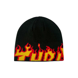 Bonnet Thrasher Flame Skully Black