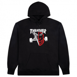 Sweat Hood Thrasher x Spitfire Trash & Burn Black