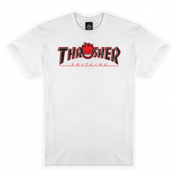 T-shirt Thrasher x Spitfire SS Big Head Outline White