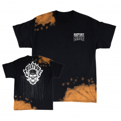 T-shirt Creature SS Bonehead Flame Wash Greasy Black