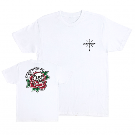 T-shirt Independent Truck SS Dressens Skull Rose White