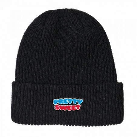 PRETTY SWEET FOLD BEANIE BLACK