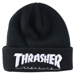 Bonnet Thrasher Beanie Logo Embroired Black White