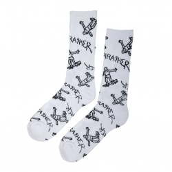 Chaussettes Thrasher Gonz Logo Crew White Black
