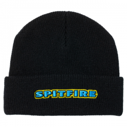 Bonnet Spitfire Beanie Bighead Mushroom Script Black Blue Yellow