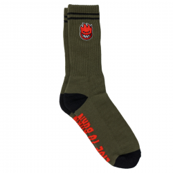 Chaussettes Spitfire Socks Bighead Fill Emb Olive White Red Black