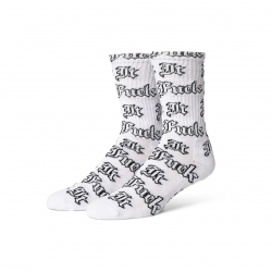 Chaussettes Huf Socks Fuck it Old English White