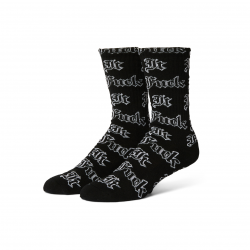 Chaussettes Huf Socks Fuck it Old English Black