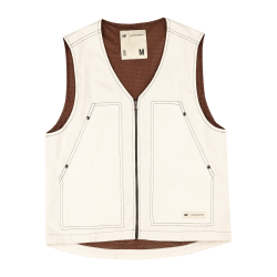 Blouson CAT Caterpillar Jacket New Bull Denim Vest With Contast Stitch Bone