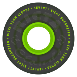 Roues Skate Rictal Wheels Clouds Transparent Noir Vert 78A 55mm
