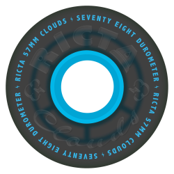 Roues Skate Rictal Wheels Clouds Transparent Noir Bleu 78A 57mm
