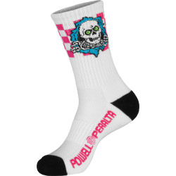 Chaussettes Powell Peralta Socks Ripper Blue Pink White Checker Stripes