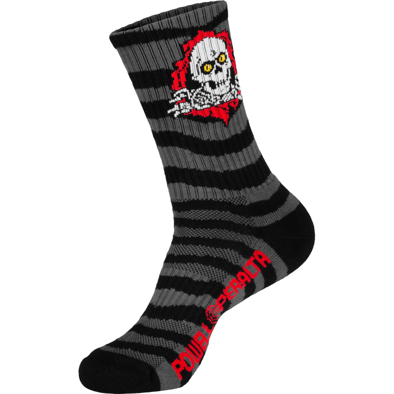 Chaussettes Powell Peralta Socks Ripper Charcaol Black Rips