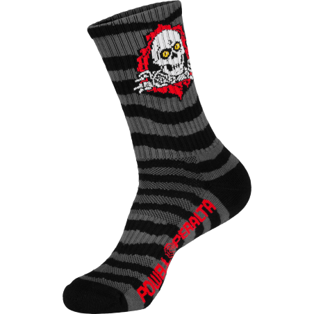 Chaussettes Powell Peralta Socks Ripper Charcaol Black Rips