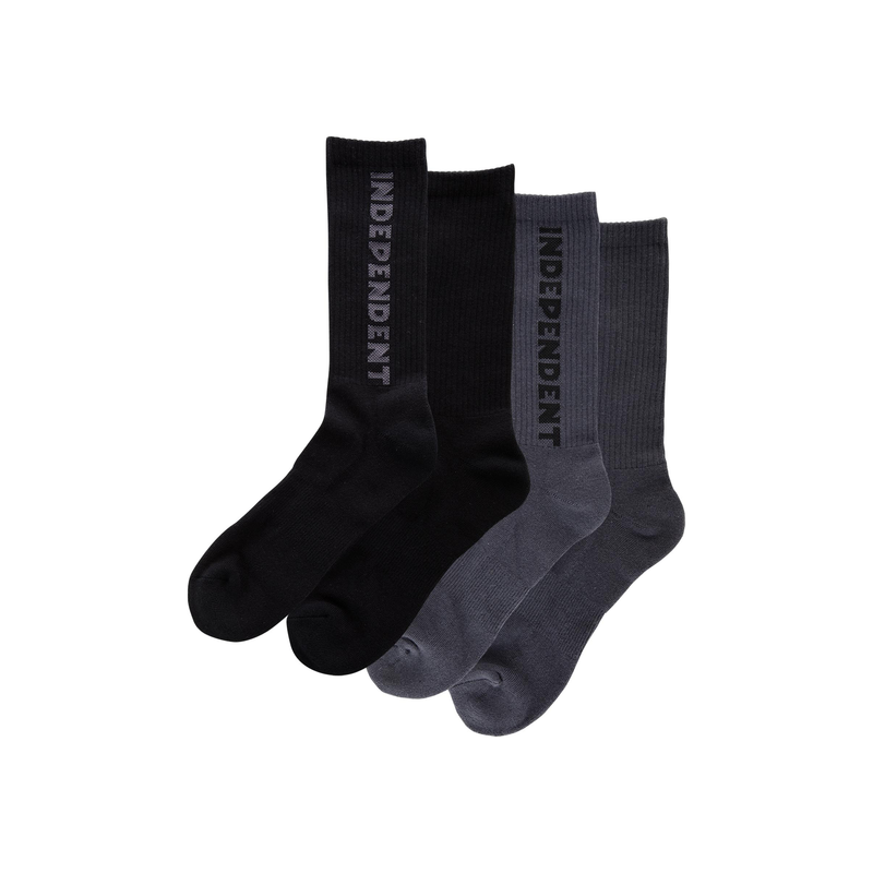 Chaussettes Independent Truck Socks Baseline 2-Pack Crew Black Charcoal