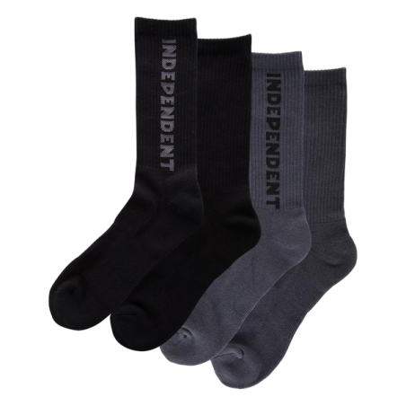 Chaussettes Independent Truck Socks Baseline 2-Pack Crew Black Charcoal