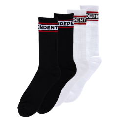Chaussettes Independent Truck Socks Bar Logo Pack Crew Black White
