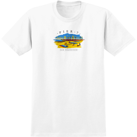 T-shirt Real Skateboard SS Pier 7 White