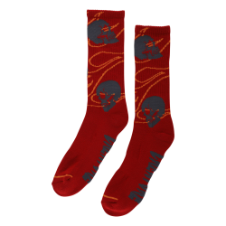 Chaussettes Skate Creature Socks Spiral Skull Crew Burgundy