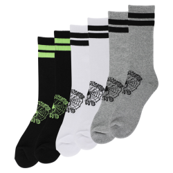 Chaussettes Skate Creature Socks Web Crew 3-Pack Crew Black White Grey Hthr
