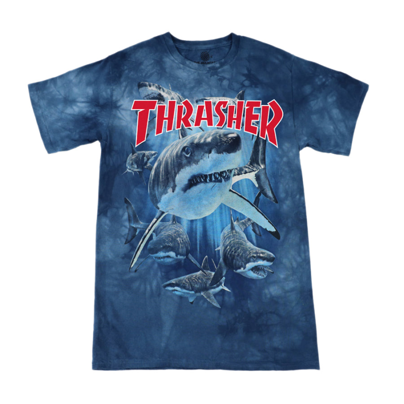 Vêtement Skate T-Shirt Thrasher Shark Blue