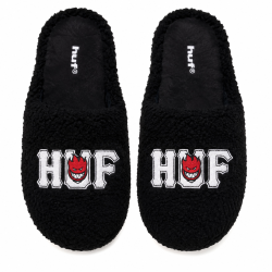 Pantoufles HUF x Spitfire Fuzzy Slipper Black