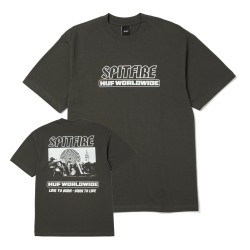 T-Shirt HUF x Spitfire Burn Heavyweight Washed Black