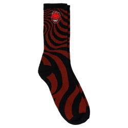 Chaussettes de Skate Spitfire Bighead Fill Emb Swirl Dark Red Black