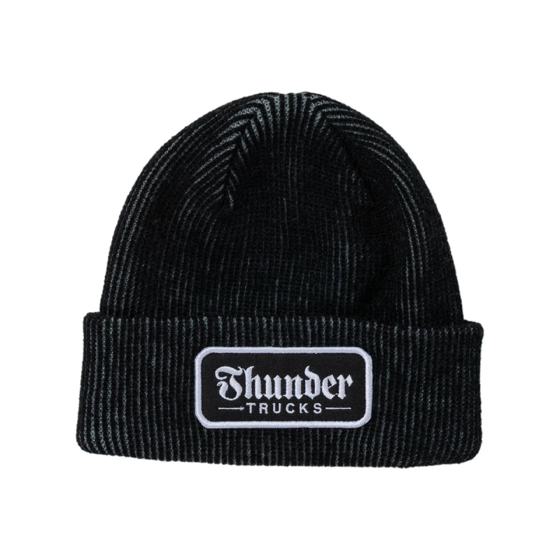 Bonnet de Skate Thunder Script Patch Grey Black White