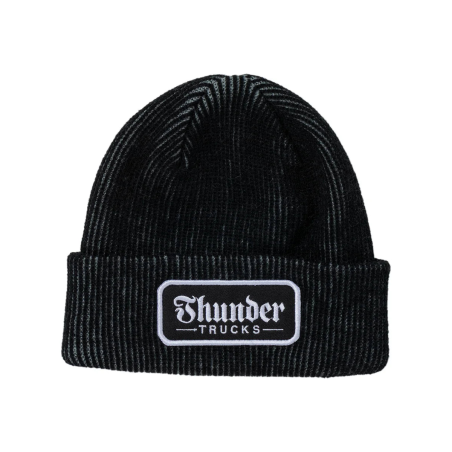 Bonnet de Skate Thunder Script Patch Grey Black White