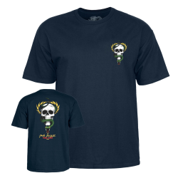 POWELL PERALTA T-SHIRT MCGILL SKULL & SNAKE NAVY