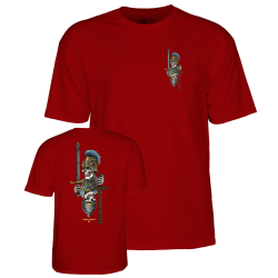 T-Shirt de Skate Powell Peralta Dan Corrigan Chess Skulls Burgundy