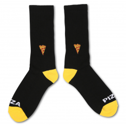 PIZZA SOCKS EMOJI BLACK YELLOW