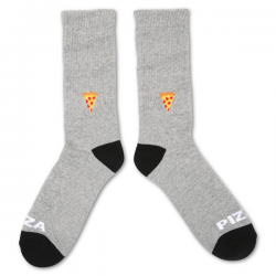 PIZZA SOCKS EMOJI GREY