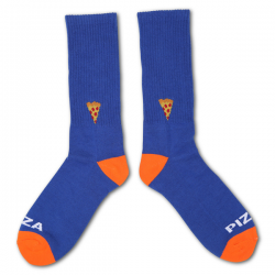 PIZZA SOCKS EMOJI BLUE ORANGE