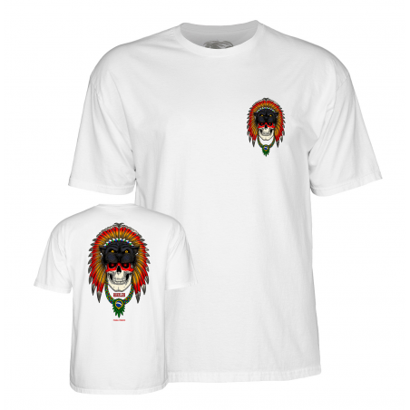 POWELL PERALTA T-SHIRT KELVIN HOEFLER SKULL WHITE