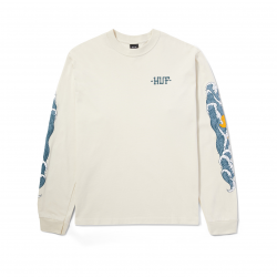 HUF T-SHIRT ROGUE WAVE LS BONE