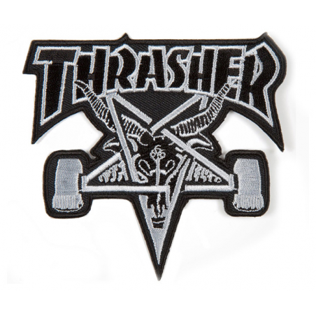 THRASHER PATCH LOGO SKATE GOAT BLACK GREY