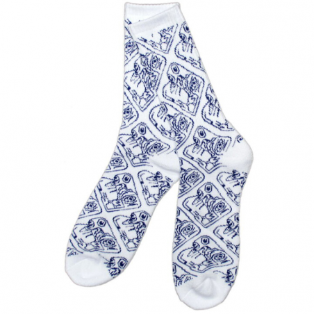 Chaussettes Toy Machine Socks Cubist White