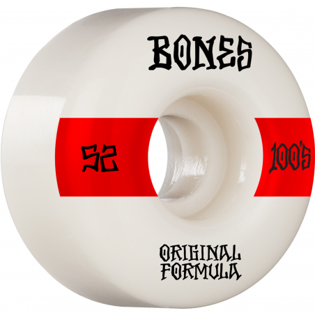 BONES WHEELS (JEU DE 4) 100'S 52MM V4 #14 WHITE WIDE